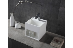 Тумба с раковиной Abber Stein подвесная 30 белая матовая - 2