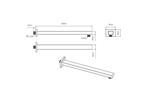 Верхний душ с держателем Vincea 31 хром - 3
