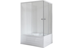 Душевой уголок Royal Bath BP 120х80 L профиль белый стекло прозрачное