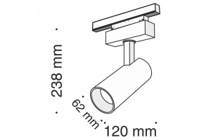 Трековый светодиодный светильник для магнитного шинопровода Maytoni Track lamps TR019-2-15W3K-B - 2