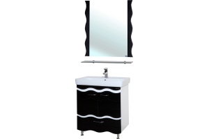 Мебель для ванной Bellezza Мари Волна 80 белая/черная