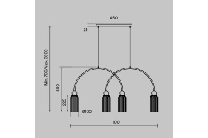 Подвесной светильник Maytoni Antic MOD302PL-04GR - 2