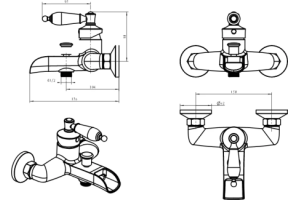 Смеситель для ванны Boheme Vogue хром с коричневым - 2