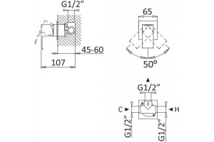 Смеситель Cezares Porta DIM NOP для душа - 2