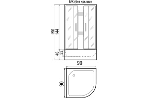 Душевая кабина River Nara Light Б/К 90/44 МТ (10000003576) - 2