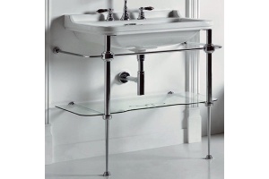 Kerasan Waldorf Металлическая структура для раковины 80см, со стеклянной полочкой, цвет хром (из 2-х коробок: арт. 919790+920290 и 920001)