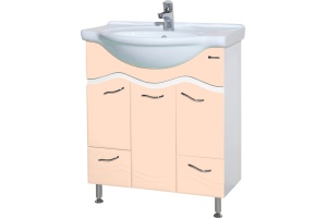 Тумба с раковиной Bellezza Мари 75 белая/бежевая - 2