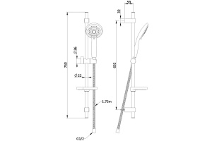 Душевой гарнитур Swedbe Calypso 5011 - 2
