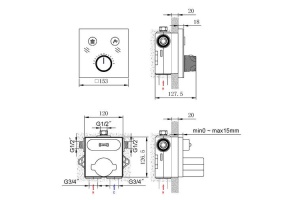 Душевой набор встраиваемый Black&White Universell хром - 3