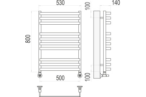 Водяной полотенцесушитель Terminus Рид П10 500х800 Хром - 3