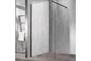 Душевая перегородка Vincea Walk-In 100х200 черный матовый стекло прозрачное