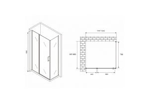 Душевой уголок Abber Sonnenstrand 120х85 хром стекло матовое - 2