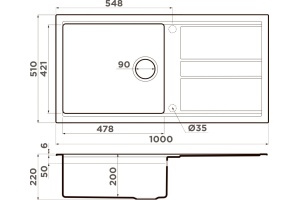 Мойка кухонная Omoikiri Kitagawa 100 белая - 3
