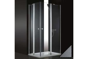 Душевой уголок Cezares Elena 100х90 хром стекло рифленое