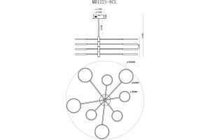Люстра на штанге MyFar Eva MR1221-8CL - 3