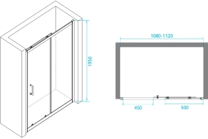 Душевая дверь RGW Passage PA-14B 110х195 профиль черный стекло прозрачное - 3