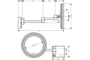 Косметическое зеркало Hansgrohe AddStoris с подсветкой белый матовый - 2