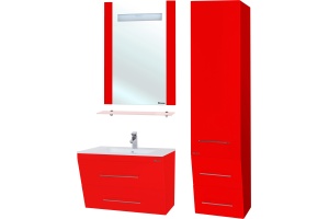 Тумба с раковиной Bellezza Берта подвесная 60 красная - 3