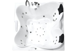 Акриловая ванна Gemy 187х187 белая правая с гидромассажем - 2