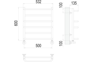 Водяной полотенцесушитель Terminus Евромикс П6 500x600 Хром - 3
