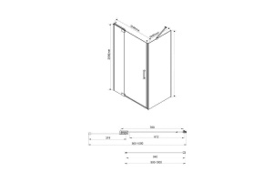 Душевой уголок Vincea Extra 100х100 хром стекло прозрачное - 2