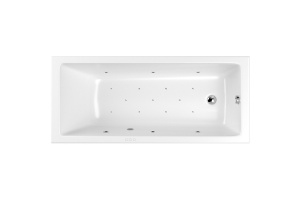 Ванна акриловая WHITECROSS Wave Slim Relax 180x80 с гидромассажем белый - хром
