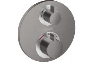 Термостат с запорным/переключающим вентилем Hansgrohe Ecostat S, СМ, шлифованный черный хром 15758340