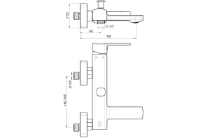 Смеситель для ванны с душем GPD Pedra черный матовый - 2