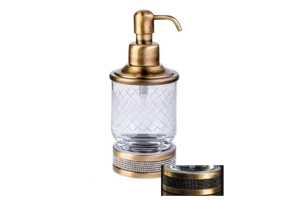 Дозатор для жидкого мыла настольный Boheme Royal Cristal бронза