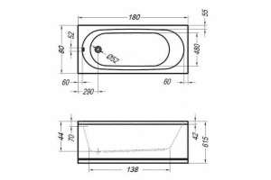 Ванна акриловая Kolpa San Tamia 180X80 белый - 3