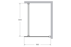 Душевая перегородка Cezares Liberta 95 черный (LIBERTA-L-1-95-120-C-NERO) - 2