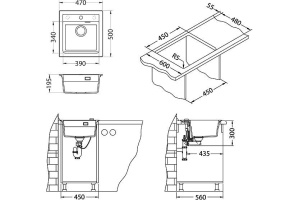 Мойка кухонная Alveus Atrox Granital 20 concrete - 3