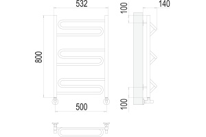 Водяной полотенцесушитель Terminus Юпитер П9 500x800 Хром - 3