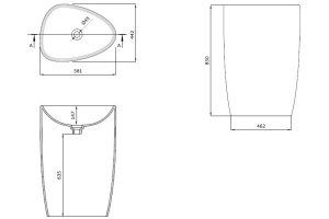 Раковина напольная Allen Brau Infinity 86х58 белый - 2