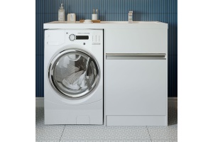 Тумба с раковиной Aquaton Лондри 60/Раковина Лондри 120 левая, бел. - 3