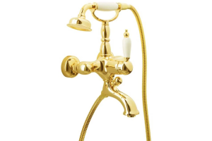 Смеситель для ванны Boheme Tradizionale золото с белым