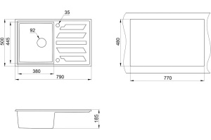 Мойка кухонная Granula GR-8002 базальт - 2