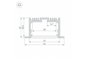 Профиль с рассеивателем Arlight SL-Line62-F-2500 Black+Opal 036307 - 3