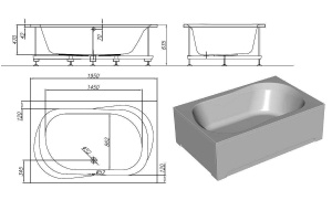Ванна акриловая Kolpa-san Adam&Eva 195х125 белый - 3