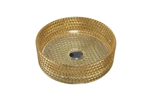 Накладная раковина Vincea 40х40 золотая