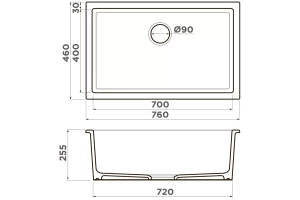 Мойка кухонная Omoikiri Okinoshima Natceramic/черный (4997146) - 2
