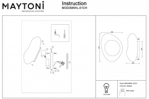 Настенный светильник Maytoni Mabell MOD306WL-01CH - 3