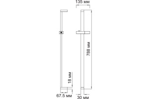 Душевая штанга Wasserkraft A048 светлая бронза - 3