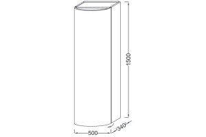 PRESQU'ILE  EB1115G-N21 Подвесная колонна 50 см (50х34х150), шарниры слева, Серый титан - 2