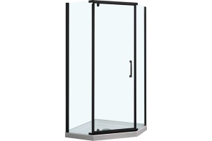 Душевой уголок Vincea Stresa VSP-1S900CLB 90x90, профиль чёрный, стекло прозрачное - 3