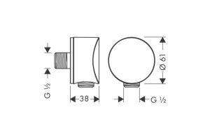 Шланговое подсоединение S Hansgrohe Fixfit 26453670, матовый черный - 2