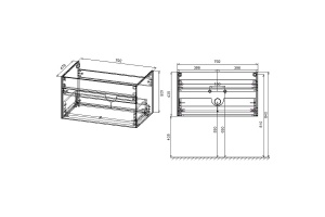 Тумба с раковиной Vincea Chiara 80 темное дерево - 3