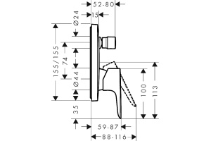 Смеситель Hansgrohe Talis E 71745990 для ванны с душем - 2