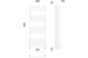 Водяной полотенцесушитель Terminus Ватра П25 500х1400 Хром - 3