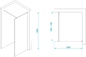 Душевая перегородка RGW Walk In WA-002B 120х195 профиль черный стекло прозрачное - 3